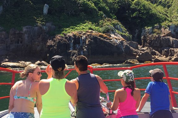 a group of people standing on top of a mountain