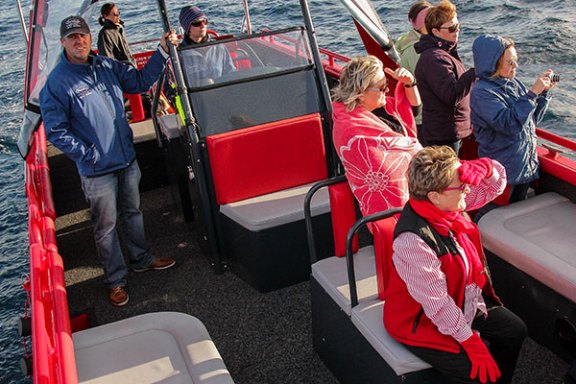 a group of people on a boat