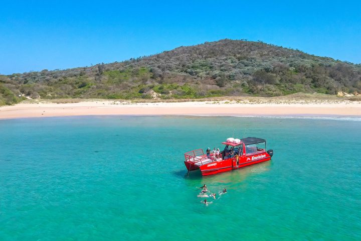 a small boat in a body of water