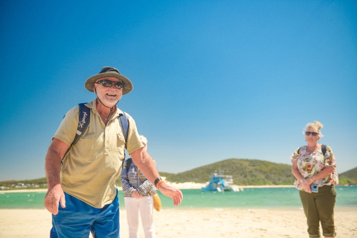 a person standing on a beach